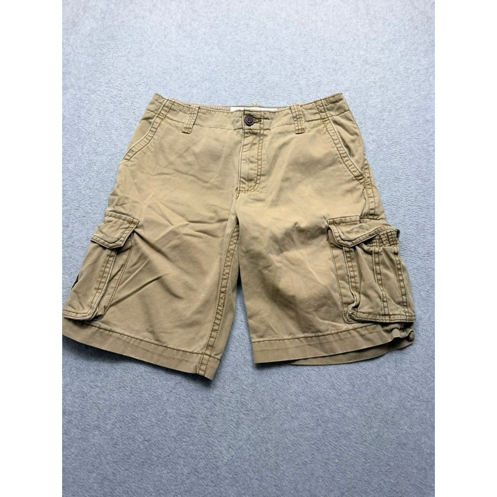 Aeropostale Mens Khaki Tan Cargo Shorts Size 30 Utility Hiking Twill